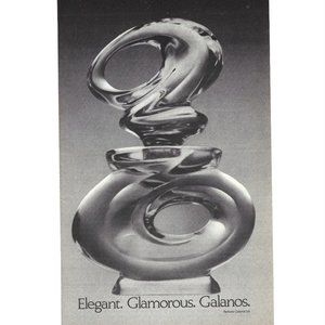 Galanos Perfume AD 1980s Vintage Print Ad 9 inch